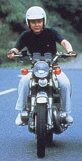 Ichimonji, Hayato on his motorcycle